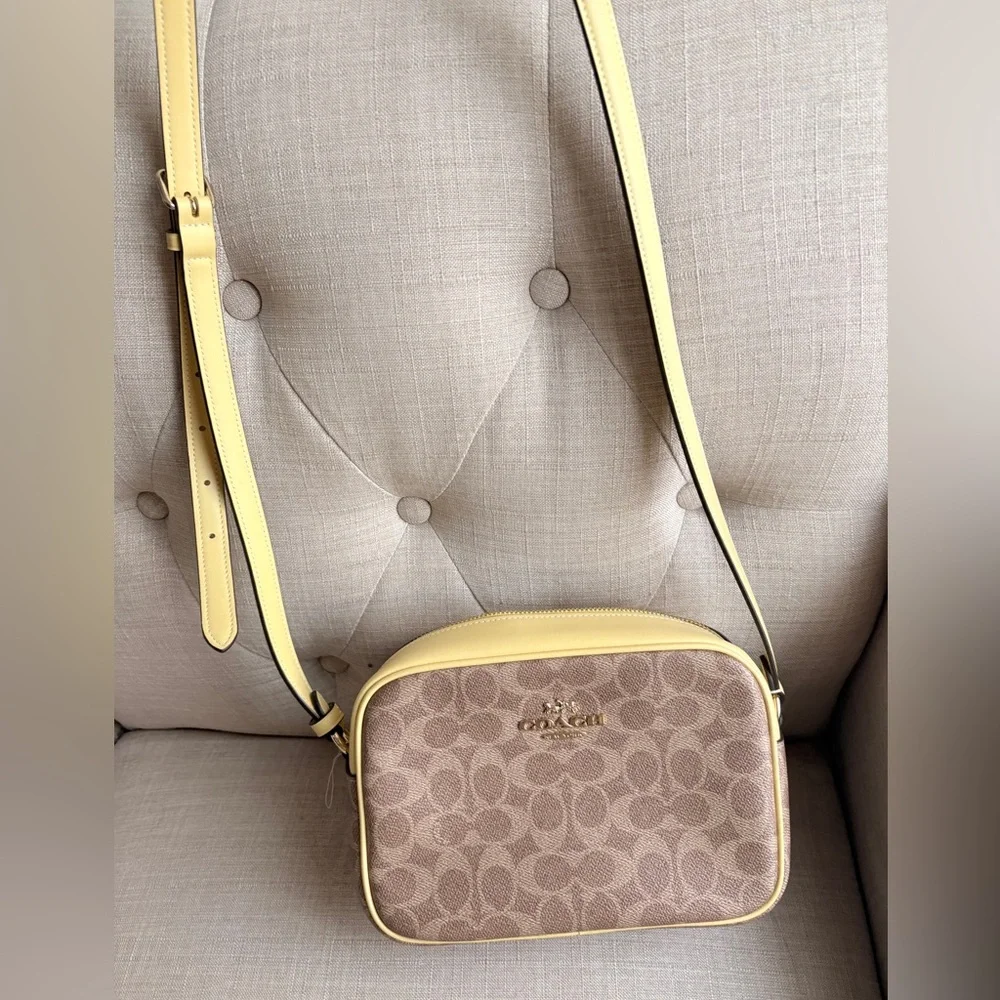 Coach Signature Brown and Yellow Crossbody Bag